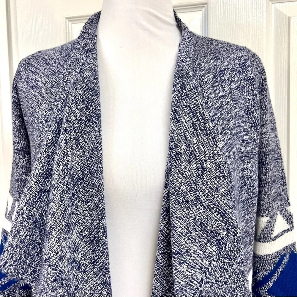 ANTTHONY ORIGINALS Aztec open front waterfall duster cardigans boho oversized XS